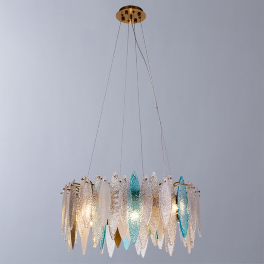 Бронзовая подвесная люстра с 8 лампами Е14 Divinare AMELIE 6002/01 SP-8