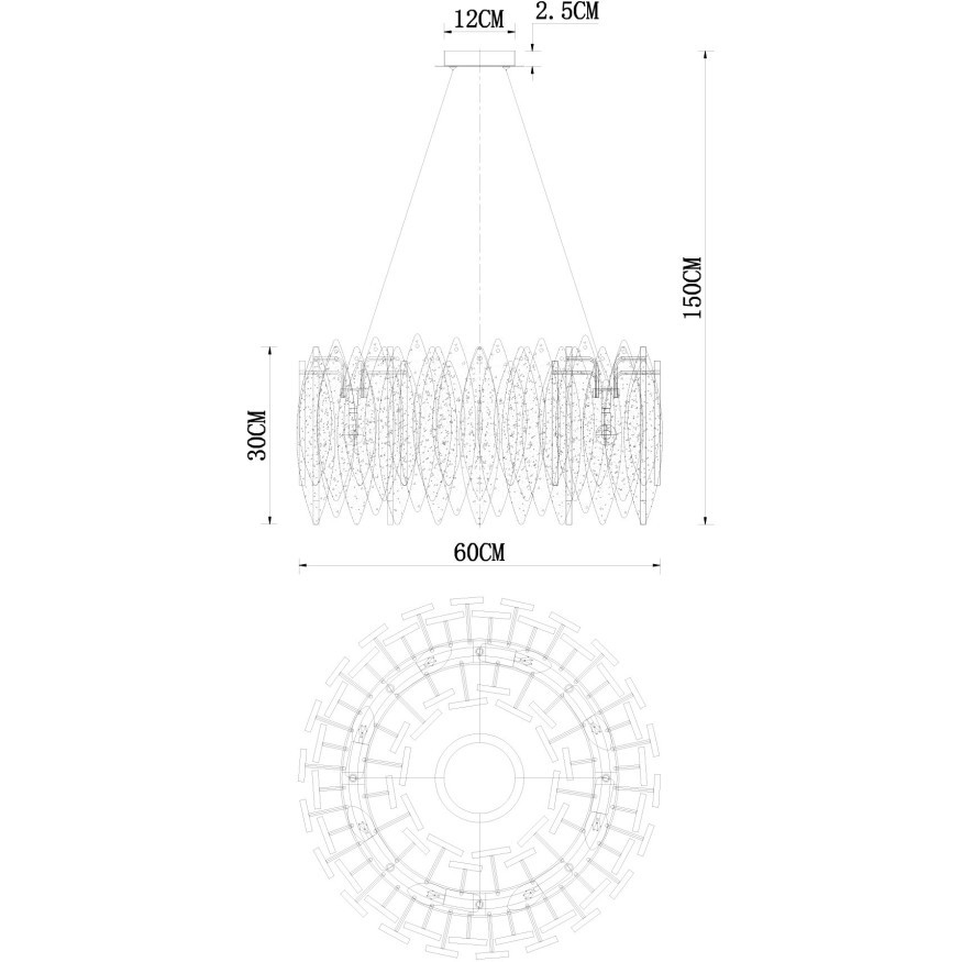 Бронзовая подвесная люстра с 8 лампами Е14 Divinare AMELIE 6002/01 SP-8