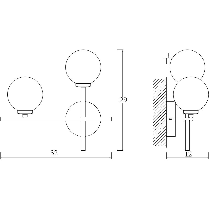 Бра Arte Lamp BOLLA-PICCOLO A3989AP-2AB