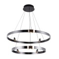 Подвесная черная светодиодная люстра с 2 кольцами 80см и 60см 64Вт 1485лм 3000К Arte Lamp CESARE A1993SP-64BK