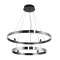 Подвесная черная светодиодная люстра с 2 кольцами 80см и 60см 64Вт 1485лм 3000К Arte Lamp CESARE A1993SP-64BK