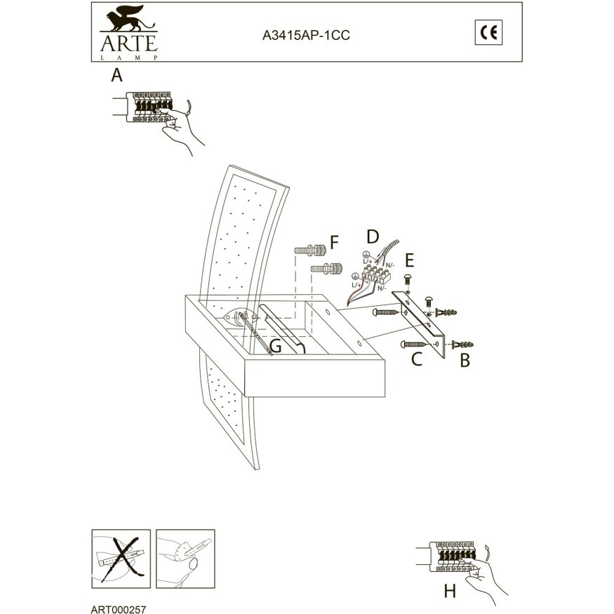 Настенный светильник Arte Lamp INTERIOR A3415AP-1CC