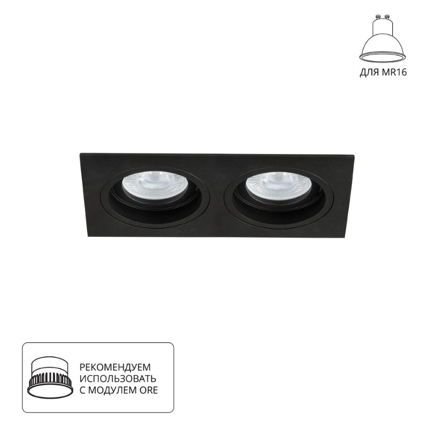 Точечный встраиваемый светильник Arte Lamp TARF A2178PL-2BK