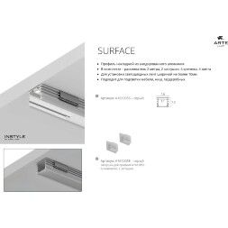 Arte Lamp SURFACE A161205E Комплект из 2 торцевых заглушек для алюминиевого профиля A161205S