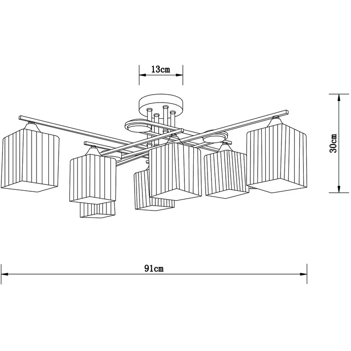 Потолочная люстра с 8 стеклянными плафонами под лампы цоколя E27 Arte Lamp LARGO A4497PL-8AB