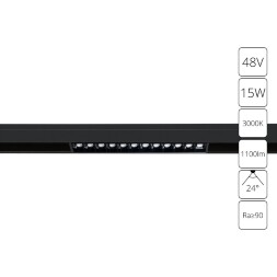 Магнитный трековый светильник Arte Lamp LINEA A4644PL-1BK