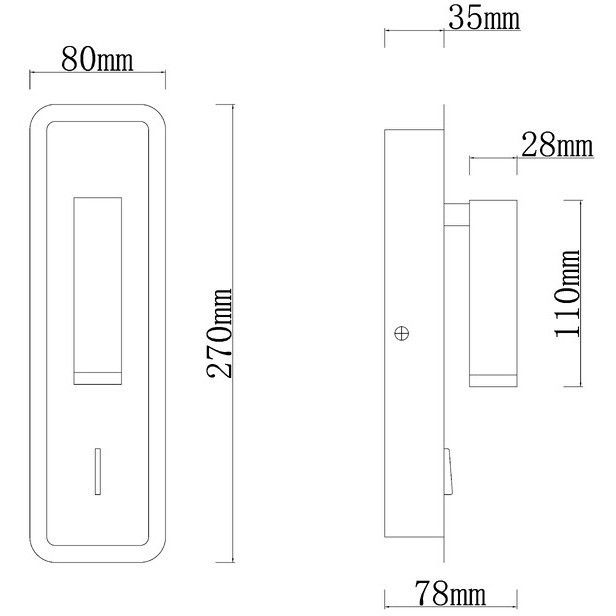 A1990AP-3BK Бра светодиодная с выключателем на корпусе LED IP20 150Lm Ra80 220V Arte Lamp 