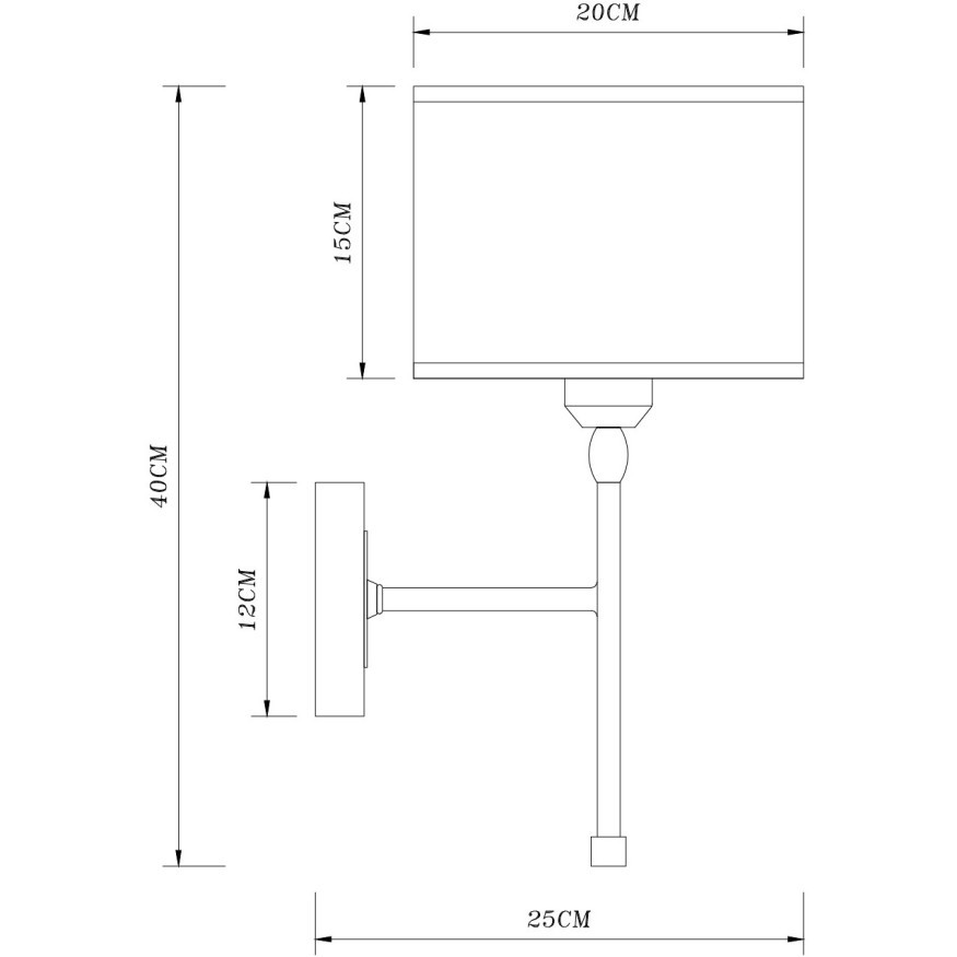A4090AP-1BK Бра без выключателя, с черно-бронзовым основанием и белым плафоном под лампу Е27 Arte Lamp JAMIE
