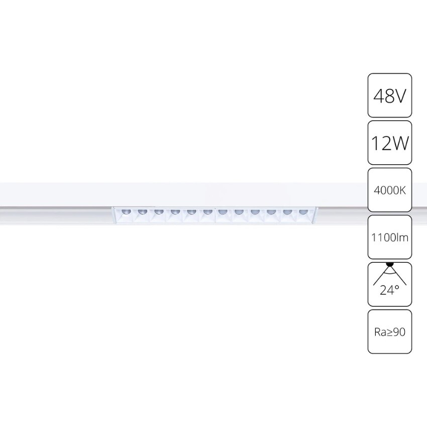 A4664PL-1WH Трековый магнитный светодиодный светильник Arte Lamp Linea 2.0 CRI90+ 4000К 1100Лм 24° 12Вт